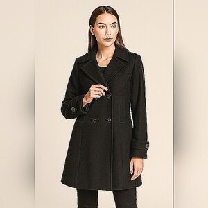 Kenneth Cole NY Black 100% Wool Double Breast Peacoat 14. Capsule Wardro…